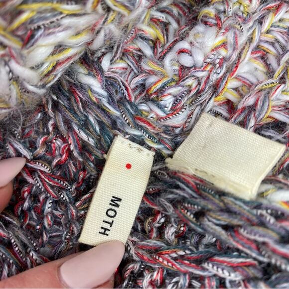 Anthropologie MOTH Women's Open Front Cardigan Sweater Gray Size S Wool Blend - Picture 6 of 8